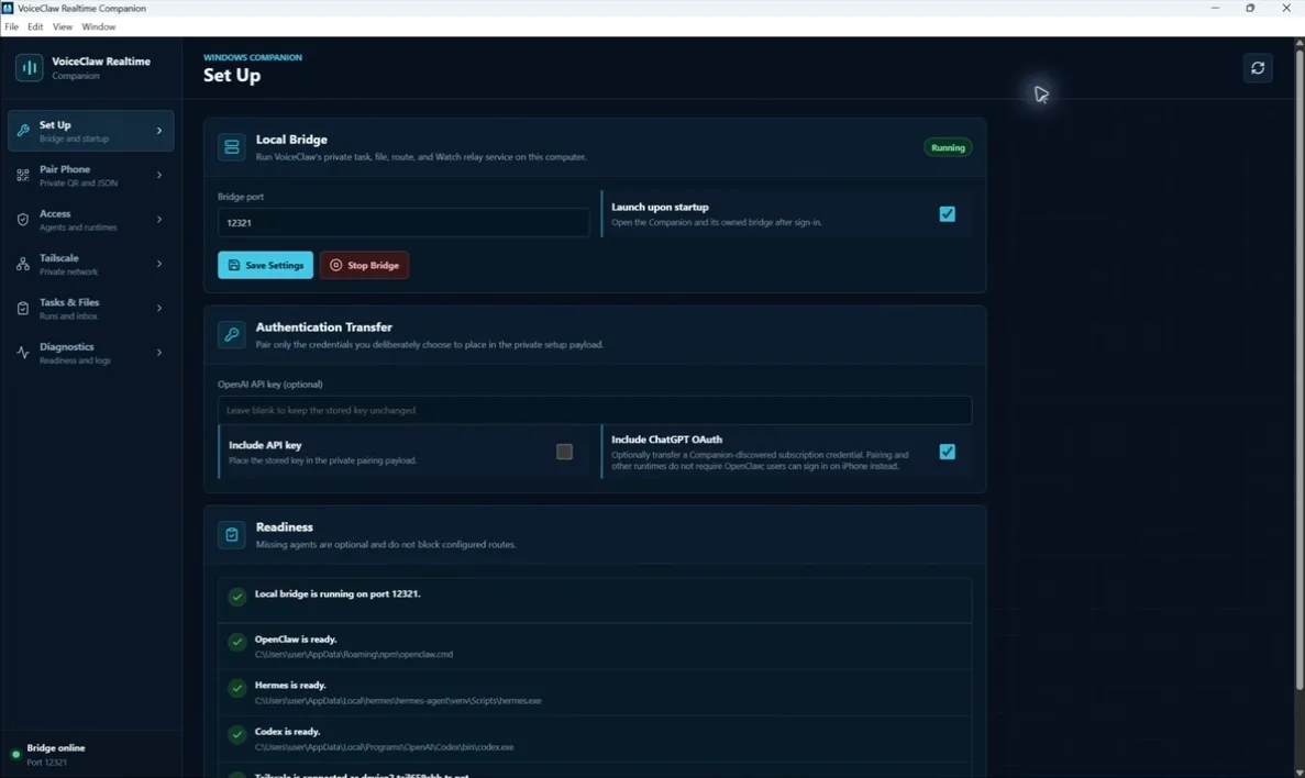 VoiceClaw Realtime Companion for Windows
